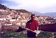A friendly monk, Sha-Chung Monastery, Amdo, Tibet