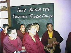 Student-monks look on